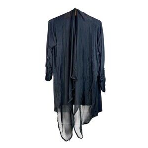 Meo Meli Cardigan One Size Black  Viscose Waterfall Made In Italy